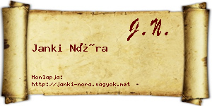 Janki Nóra névjegykártya